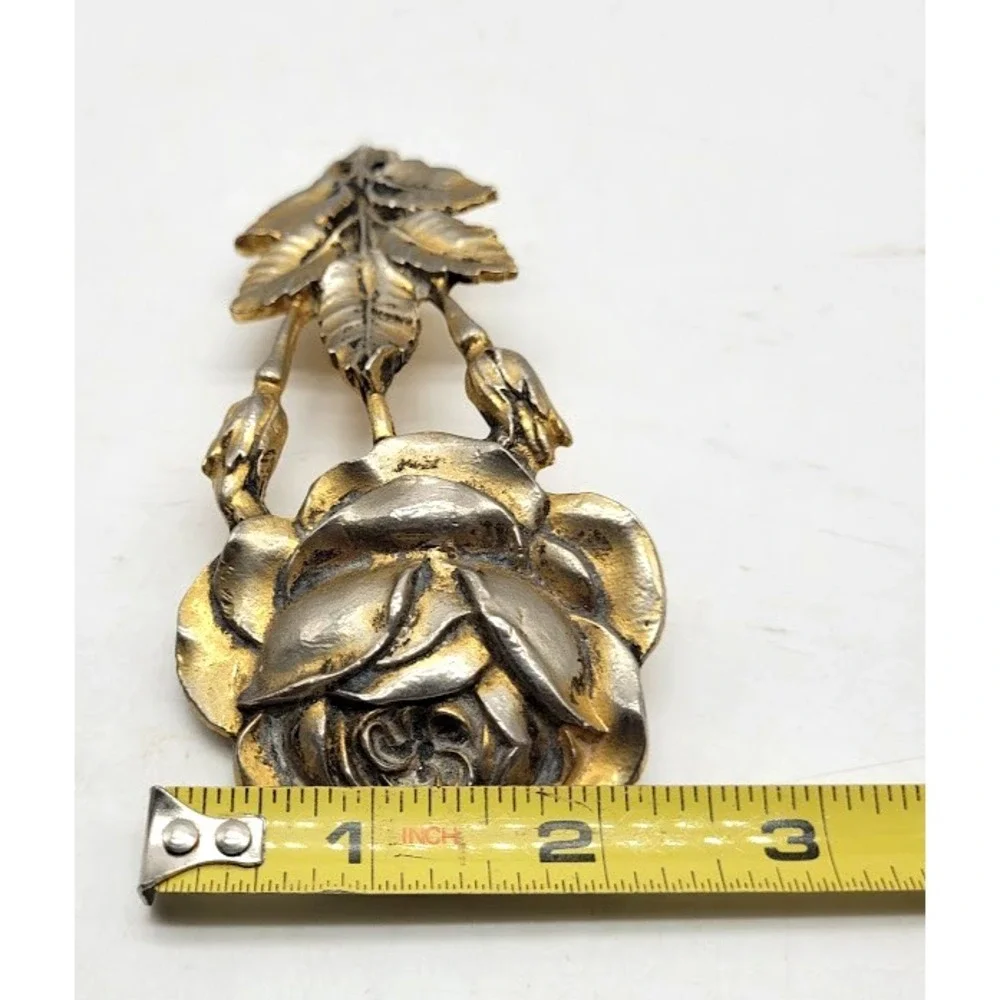 Vintage 80s Jose Cotel Paris France Brass Designer Fashion Belt Buckle RARE HTF
